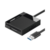 Lector de Tarjetas USB-A 3.0  a CompactFlash (CF)/ MemoryStick (MS)/ TransFlash (TF)/ SecureDigital (SD) | 4 en 1 | 5Gbps | Hasta 2TB | Soporta Windows/Mac OS/Linux/Android | Lectura de tarjetas simultánea | Cable de 15cm.