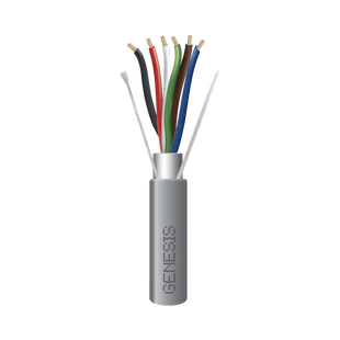 Bobina de 305 Metros de Cable  6 x 22 AWG / Blindado / Plenum de Color Gris / Aplicaciones de Audio, Seguridad y Control