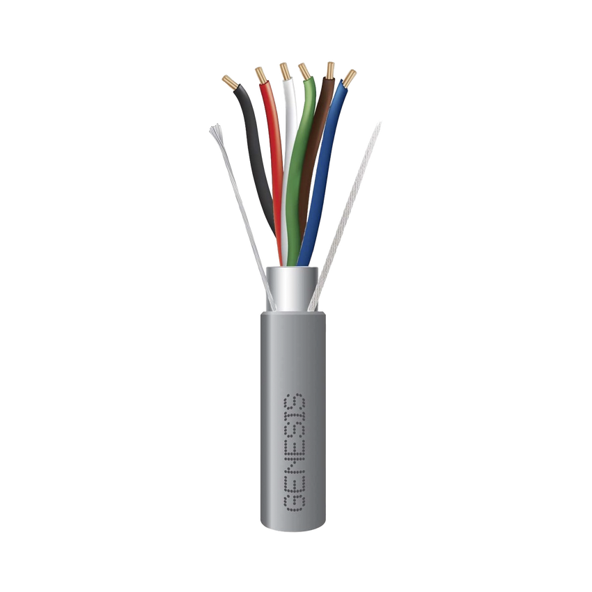 Bobina de 305 Metros de Cable  6 x 22 AWG / Blindado / Plenum de Color Gris / Aplicaciones de Audio, Seguridad y Control