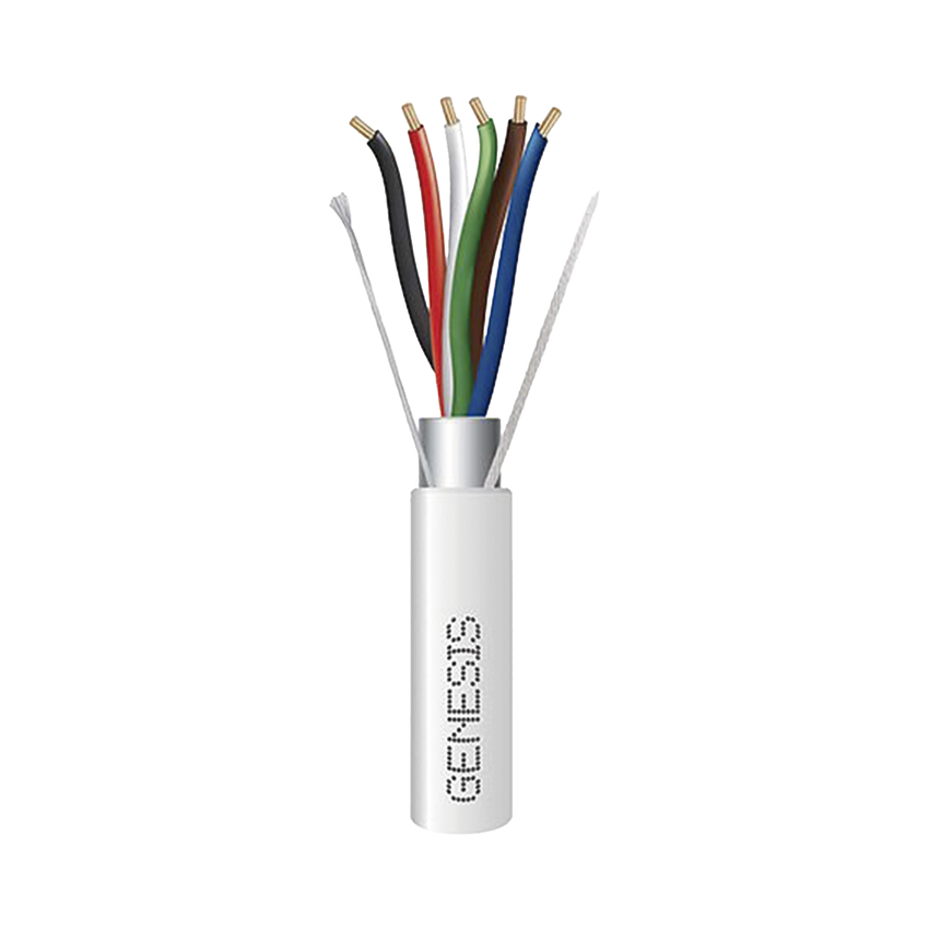Bobina de 305 Metros / Cable de Cobre / 6 x 18 AWG  / Para Interior / Color Blanco / Blindado / Para Aplicaciones de Alarmas de Intrusión/Control de Acceso/ Automatización / Interfonos y Tv Porteros