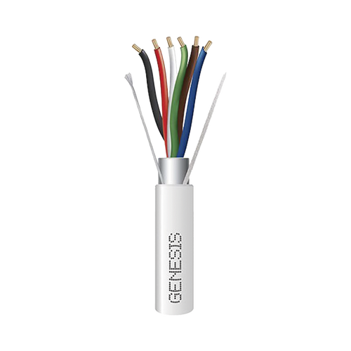 Carrete de 305 Metros / Cable de Cobre / 6 x 18 AWG  / Plenum / Color Blanco / Blindado / Para Aplicaciones de Alarmas de Intrusión / Control de Acceso / Automatización / Interfonos y Tv Porteros
