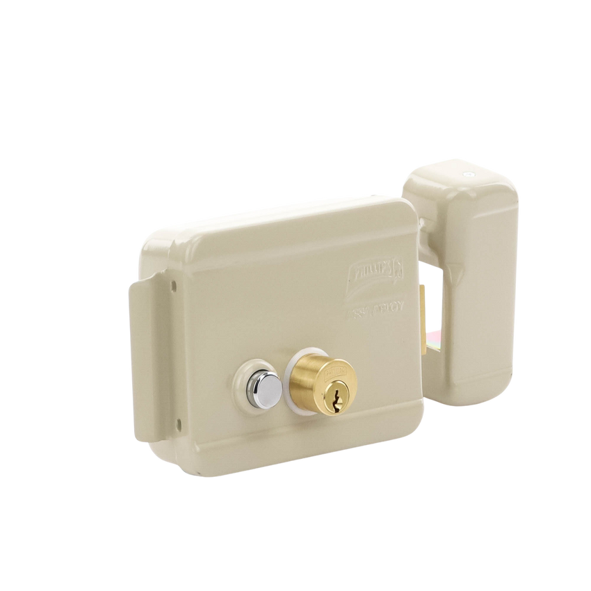 Cerradura Eléctrica / Incluye Llave / Derecha/ Con Botón integrado /Exterior
