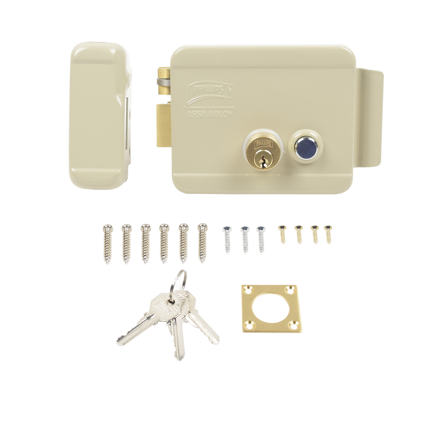 Cerradura Eléctrica / Incluye Llave /Con Botón integrado / Izquierda / Exterior