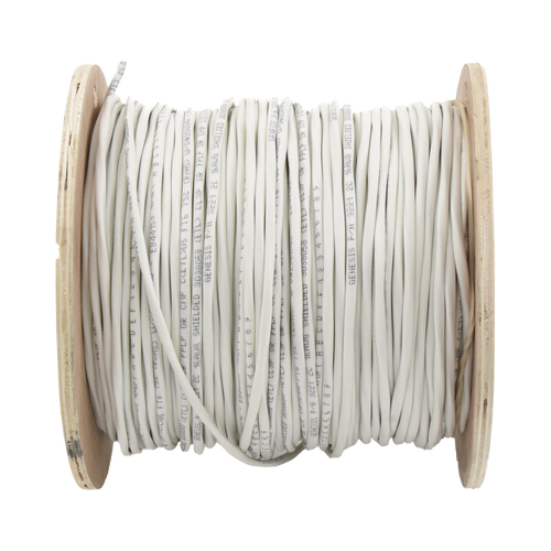 Carrete de 152 Metros (500 Pies) de Cable / 2 x 16 AWG / Blindado / Plenum / Color Blanco / Para Aplicaciones de Audio, Seguridad y Control