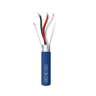 Bobina de 305 Metros de Cable 3 x 18 AWG / BLINDADO / Tipo FPLP, CMP, CL3P / Color Azul / Para Aplicaciones en Sistemas de Seguridad, Audio, Control y otras Aplicaciones