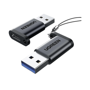 Adaptador USB 3.1 Tipo C a USB-A 3.0 |Carga y Sincronización de Datos | Admite Corriente de 3A | Transferencia de hasta 5 Gbps | Amplia Compatibilidad | Chip VL160 | Caja de Aluminio | Color Negro.