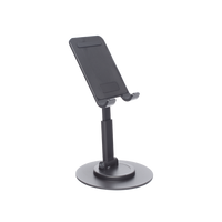 Soporte para Teléfono Celular Giratorio | 360° de Rotación | Angulo Ajustable | Altura Ajustable 17-20cm  | Antideslizante | Ejes Giratorios de Alta Precisión| Plegable | Aluminio | Color Gris