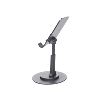 Soporte para Teléfono Celular Giratorio | 360° de Rotación | Angulo Ajustable | Altura Ajustable 17-20cm  | Antideslizante | Ejes Giratorios de Alta Precisión| Plegable | Aluminio | Color Gris