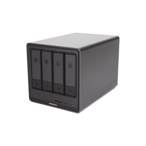 NAS UGREEN NASync DXP4800 Plus / Procesador Intel Pentium Gold 8505 5 Núcleos / 4 Bahías SATA + 2 M.2 NVMe PCIe 4.0 / 8GB DDR5 Expandible a 64GB / 10GbE + 2.5GbE / USB 3.2 Gen 2 Tipo C / HDMI 4K / Sistema Almacenamiento Conectado Red