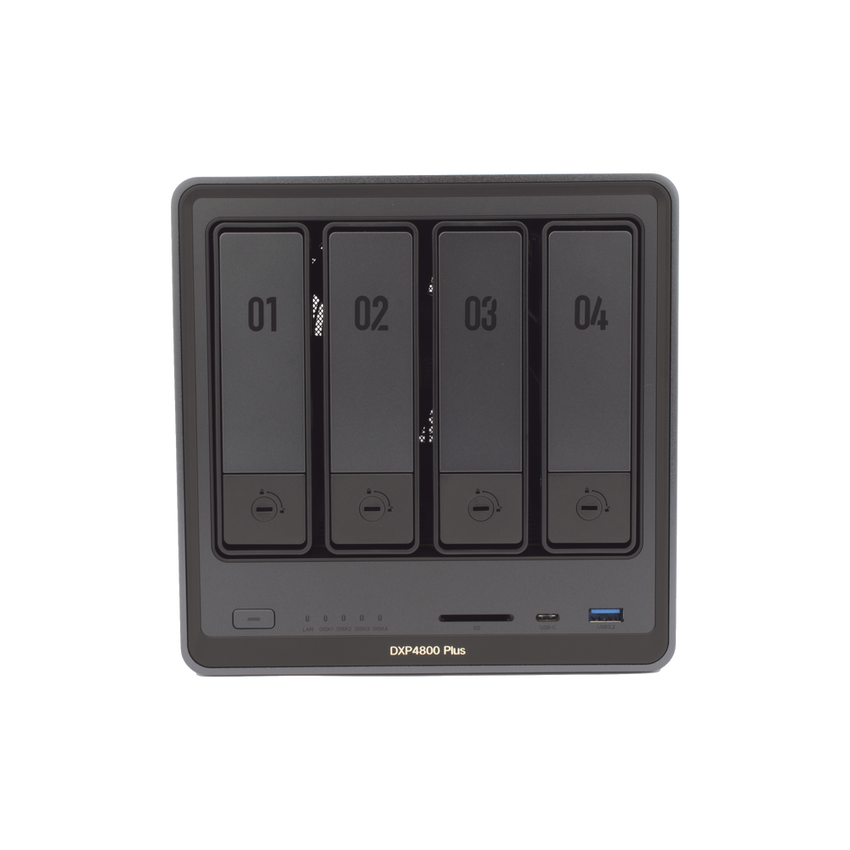 NAS UGREEN NASync DXP4800 Plus / Procesador Intel Pentium Gold 8505 5 Núcleos / 4 Bahías SATA + 2 M.2 NVMe PCIe 4.0 / 8GB DDR5 Expandible a 64GB / 10GbE + 2.5GbE / USB 3.2 Gen 2 Tipo C / HDMI 4K / Sistema Almacenamiento Conectado Red