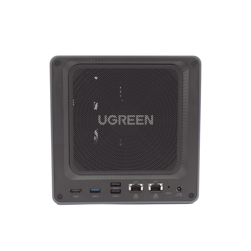 NAS UGREEN NASync DXP4800 Plus / Procesador Intel Pentium Gold 8505 5 Núcleos / 4 Bahías SATA + 2 M.2 NVMe PCIe 4.0 / 8GB DDR5 Expandible a 64GB / 10GbE + 2.5GbE / USB 3.2 Gen 2 Tipo C / HDMI 4K / Sistema Almacenamiento Conectado Red