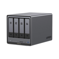 NAS UGREEN NASync DXP4800 Plus / Procesador Intel Pentium Gold 8505 5 Núcleos / 4 Bahías SATA + 2 M.2 NVMe PCIe 4.0 / 8GB DDR5 Expandible a 64GB / 10GbE + 2.5GbE / USB 3.2 Gen 2 Tipo C / HDMI 4K / Sistema Almacenamiento Conectado Red
