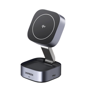 Cargador Inalámbrico 2 en 1 25W / Tecnología Magnética Qi 2 / 15W para Teléfono + 5W para Auriculares / Puerto USB-C 5W / Protecciones Múltiples / Cable USB-C Incluido