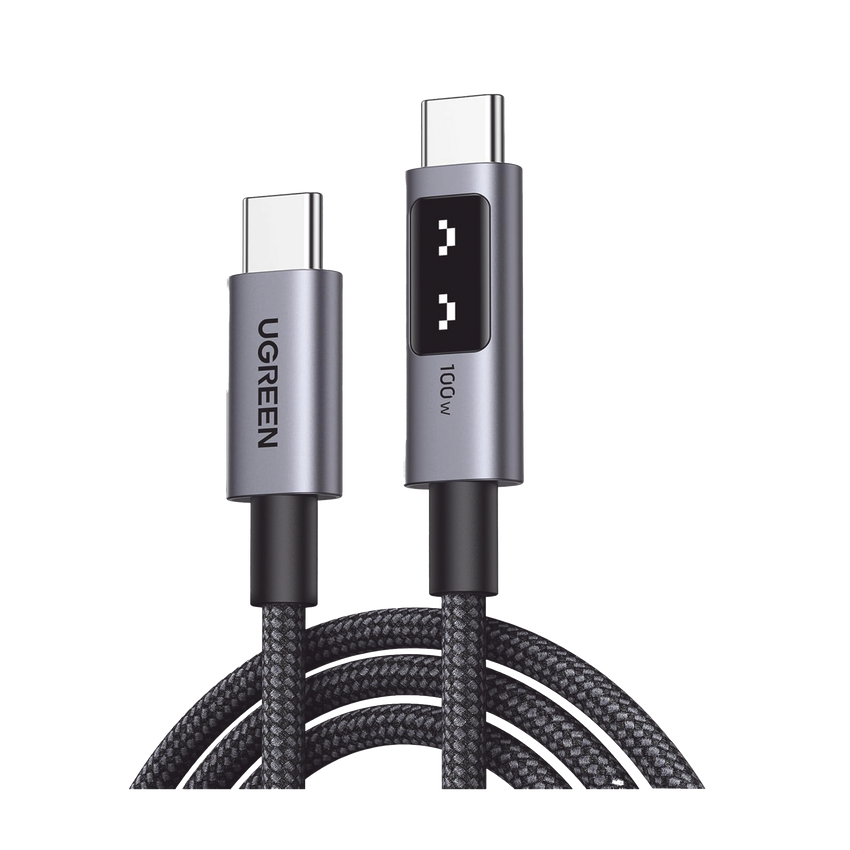Cable USB-C a USB-C | 1 Metro | Carga Rápida de hasta 100W | Transferencia de datos 480 Mbps | PD3.0 | QC4.0/3.0/2.0 | FPC | AFC | Protección Integrada| Caja de Aluminio | Nylon Trenzado | Amplia Compatibilidad | Color Negro.