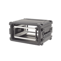 Gabinete Plástico Móvil con Amortiguador con Rack de 19", 4 Unidades.