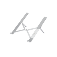 Soporte Portátil de Aluminio para Laptop / Amplia Compatibilidad de 11-17.3" / Ajuste de Altura 46.5 mm-136.5 mm / Capacidad de carga de 5 kg / Diseño Plegable / Material de Aleación de Aluminio + Silicona.