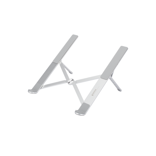 Soporte Portátil de Aluminio para Laptop / Amplia Compatibilidad de 11-17.3" / Ajuste de Altura 46.5 mm-136.5 mm / Capacidad de carga de 5 kg / Diseño Plegable / Material de Aleación de Aluminio + Silicona.