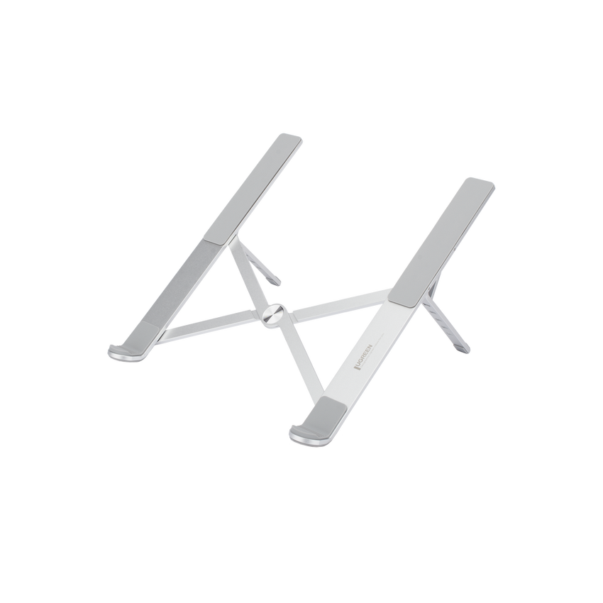 Soporte Portátil de Aluminio para Laptop / Amplia Compatibilidad de 11-17.3" / Ajuste de Altura 46.5 mm-136.5 mm / Capacidad de carga de 5 kg / Diseño Plegable / Material de Aleación de Aluminio + Silicona.