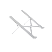 Soporte Portátil de Aluminio para Laptop / Amplia Compatibilidad de 11-17.3" / Ajuste de Altura 46.5 mm-136.5 mm / Capacidad de carga de 5 kg / Diseño Plegable / Material de Aleación de Aluminio + Silicona.