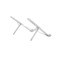 Soporte Portátil de Aluminio para Laptop / Amplia Compatibilidad de 11-17.3" / Ajuste de Altura 46.5 mm-136.5 mm / Capacidad de carga de 5 kg / Diseño Plegable / Material de Aleación de Aluminio + Silicona.