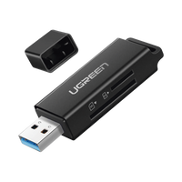 Lector de tarjetas SD portátil USB 3.0 de doble ranura / adaptador de tarjeta de memoria flash concentrador para TF SD Micro SD SDXC SDHC MMC RS-MMC Micro SDXC Micro SDHC UHS-I