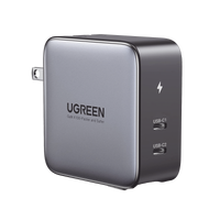 Cargador de 100W serie Nexode / 2 Puertos USB-C de Carga Rápida /Tecnología GaN II +SIC / Power Delivery 3.0 / Quick Charge 4.0 / Chip Confiable y Carga Inteligente / Distribución Inteligente de Energía  / Mayor Eficiencia Ener