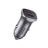 Cargador de Auto 30W | 2 Puertos USB-A y USB-C | Carga R�pida | Compatible con Veh�culos de 12 y 24 VCD | PD3.0, QC4.0, SCP, PPS | Indicador Led | Dise�o Compacto | Chip Inteligente | Caja de Aluminio