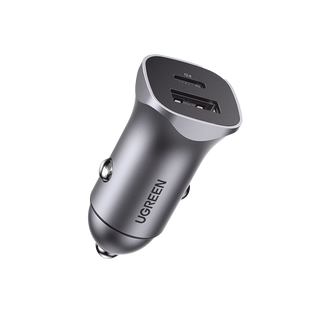 Cargador de Auto 30W | 2 Puertos USB-A y USB-C | Carga R�pida | Compatible con Veh�culos de 12 y 24 VCD | PD3.0, QC4.0, SCP, PPS | Indicador Led | Dise�o Compacto | Chip Inteligente | Caja de Aluminio