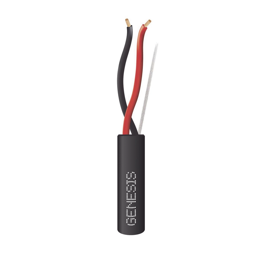 Carrete de Cable 305 Metros (1000 Pies) / 2 x 14 AWG Tipo FPL / Cable Direct Burial / Color Negro / Para Uso en Intemperie / Uso en Aplicaciones en Sistemas de Detección de Incendio y Sistemas de Evacuación
