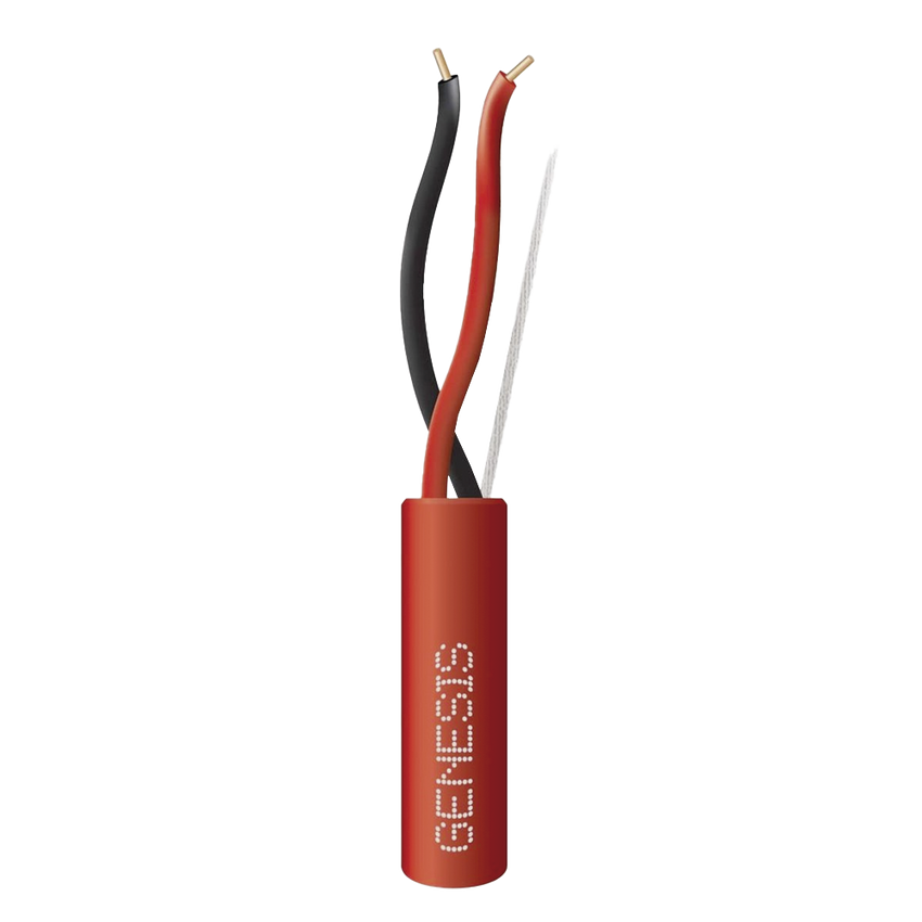 Bobina de 305 Metros (1000 Pies) de Alambre / 2 x 18 AWG / Riser / Tipo FPLR-CL3R, FT4 / Color Rojo / Para Aplicaciones en Sistemas de Detección de Incendio y Sistemas de Evacuación