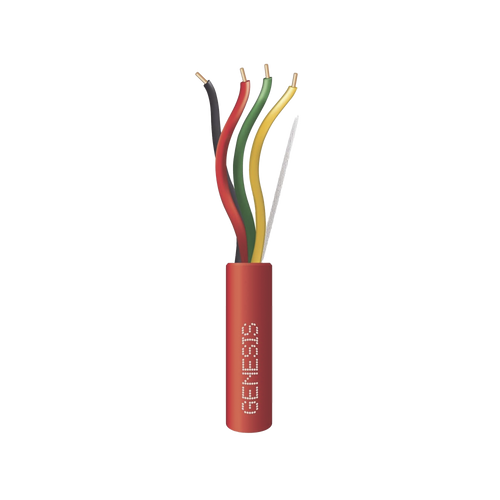 Carrete de 305 Metros (1000 Pies) de Alambre / 4 x 14 AWG / Riser / Tipo FPLR-CL3R / Resistente al Fuego / Color Rojo / Para Sistemas Contra Incendio o Sistemas de Evacuación