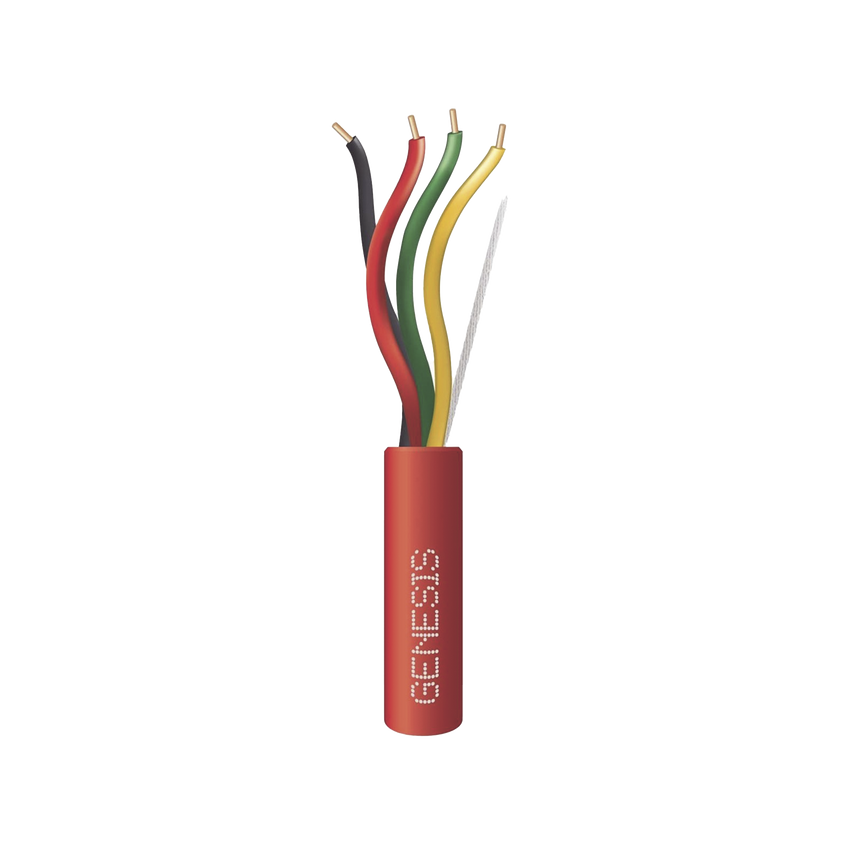 Carrete de 305 Metros de Alambre / 4 x 14 AWG / Riser / Tipo FPLR-CL3R / Resistente al Fuego / Color Rojo / Para Sistemas Contra Incendio o Sistemas de Evacuación