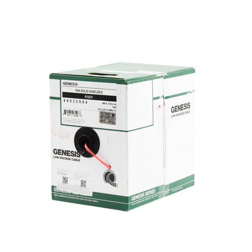Bobina de 152 Metros (500 Pies) de Alambre / 4 x 18 AWG / Riser / Blindado / Tipo FPLR / Color Rojo / Para Aplicaciones en Sistemas de Detección de Incendio y Sistemas de Evacuación