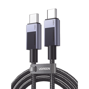 Cable USB-C USB-C | 1m | PD3.1 | 240W | Carga Rápida | 480 Mbps | Chip E-Maker | Caja de Aluminio | Nylon Trenzado | Compatible con Macbook Pro Air, iPhone 16/15 Plus Pro Max, Galaxy S24 Ultra, Pixel 9/8 Pro, etc.