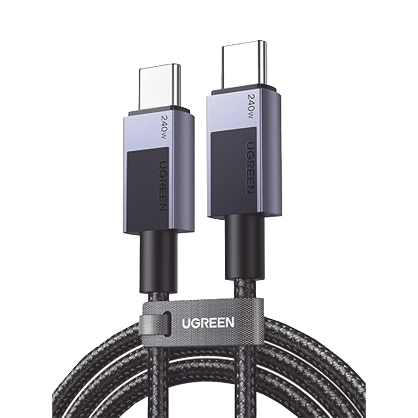 Cable USB-C USB-C | 1m | PD3.1 | 240W | Carga Rápida | 480 Mbps | Chip E-Maker | Caja de Aluminio | Nylon Trenzado | Compatible con Macbook Pro Air, iPhone 16/15 Plus Pro Max, Galaxy S24 Ultra, Pixel 9/8 Pro, etc.
