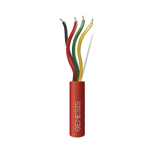 Carrete de 305 Metros (1000 Pies) de Alambre / 4 x 14 AWG / Plenum / Tipo FPLP-CL3P / Resistente al Fuego / Color Rojo / Para Sistemas Contra Incendio o Sistemas de Evacuación