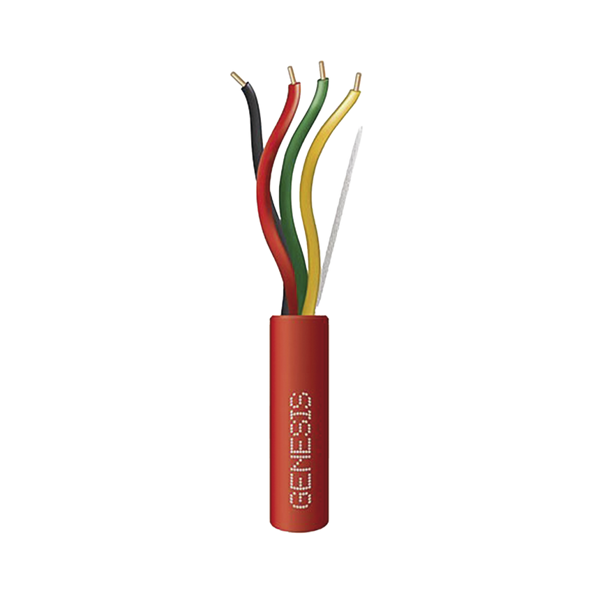 Carrete de 305 Metros (1000 Pies) de Alambre / 4 x 14 AWG / Plenum / Tipo FPLP-CL3P / Resistente al Fuego / Color Rojo / Para Sistemas Contra Incendio o Sistemas de Evacuación