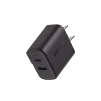 Cargador Rápido de 2 Puertos 20W Negro