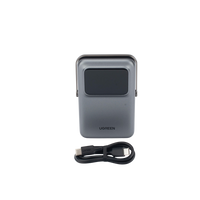 Power Bank Serie UNO Inalambrico | 10000mAh | 7.5W/20W  |  Con Emojis de Estado | Carga Rápida USB-C Bidireccional  | Pantalla TFT  Inteligente | Con Holder | Color Grey.