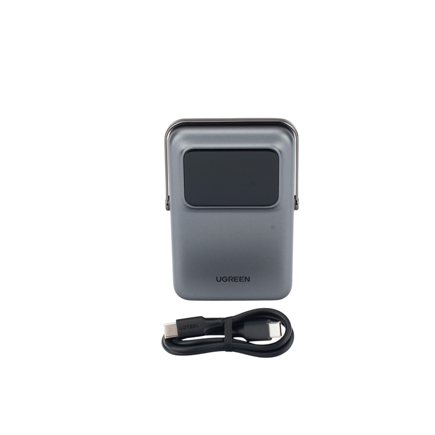 Power Bank Serie UNO Inalambrico | 10000mAh | 7.5W/20W  |  Con Emojis de Estado | Carga Rápida USB-C Bidireccional  | Pantalla TFT  Inteligente | Con Holder | Color Grey.