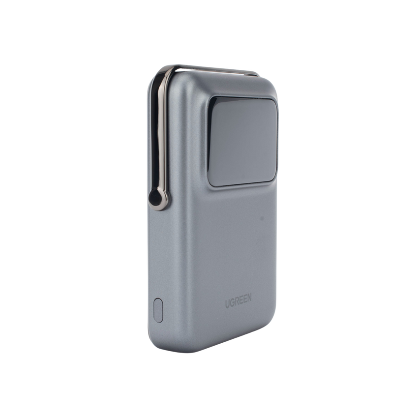 Power Bank Serie UNO Inalambrico | 10000mAh | 7.5W/20W  |  Con Emojis de Estado | Carga Rápida USB-C Bidireccional  | Pantalla TFT  Inteligente | Con Holder | Color Grey.