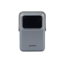 Power Bank Serie UNO Inalambrico | 10000mAh | 7.5W/20W  |  Con Emojis de Estado | Carga Rápida USB-C Bidireccional  | Pantalla TFT  Inteligente | Con Holder | Color Grey.