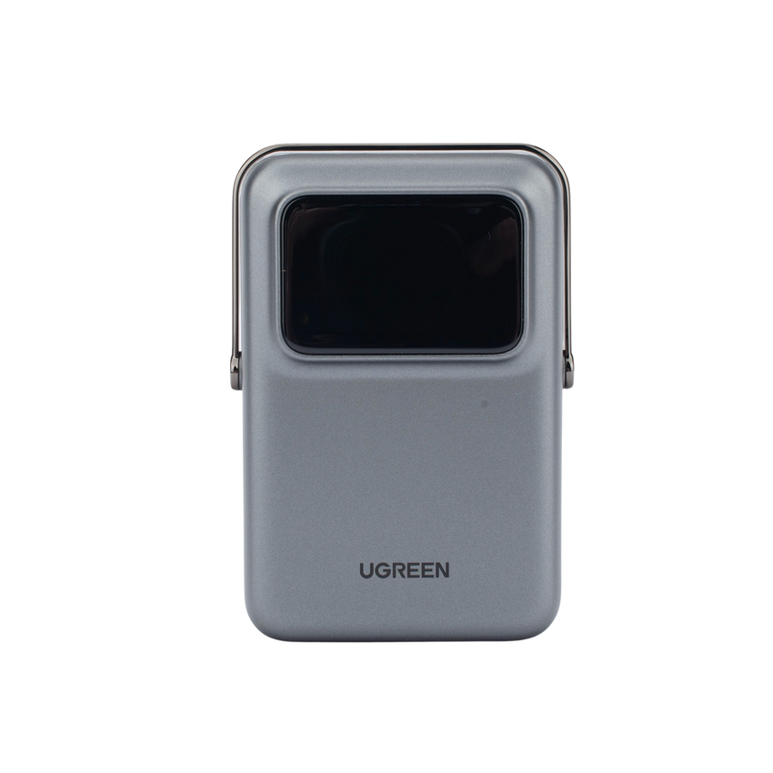 Power Bank Serie UNO Inalambrico | 10000mAh | 7.5W/20W  |  Con Emojis de Estado | Carga Rápida USB-C Bidireccional  | Pantalla TFT  Inteligente | Con Holder | Color Grey.