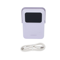 Power Bank Serie UNO Inalambrico | 10000mAh | 7.5W/20W  |  Con Emojis de Estado | Carga Rápida USB-C Bidireccional  | Pantalla TFT  Inteligente | Con Holder | Color Purple.