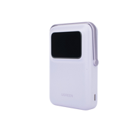 Power Bank Serie UNO Inalambrico | 10000mAh | 7.5W/20W  |  Con Emojis de Estado | Carga Rápida USB-C Bidireccional  | Pantalla TFT  Inteligente | Con Holder | Color Purple.