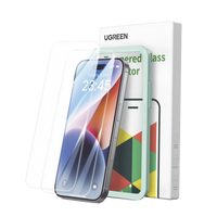 Protector de pantalla UGREEN HD con marco de instalación para iPhone 16 Pro Max (paquete de 2)