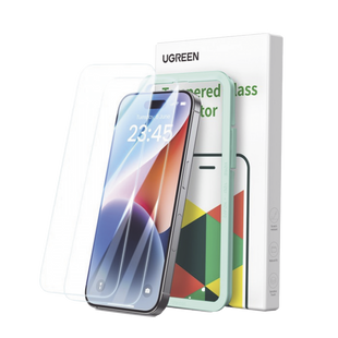 Protector de pantalla UGREEN HD con marco de instalación para iPhone 16 Pro Max (paquete de 2)