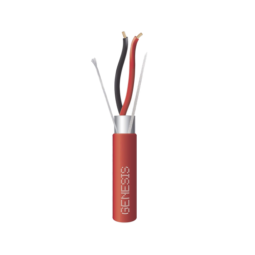 Carrete de 305 Metros (1000 Pies) de Cable / 2 x 14 AWG / Plenum / Blindado / Tipo FPLP / Color Rojo / Para Aplicaciones en Sistemas de Detección de Incendio y Sistemas de Evacuación