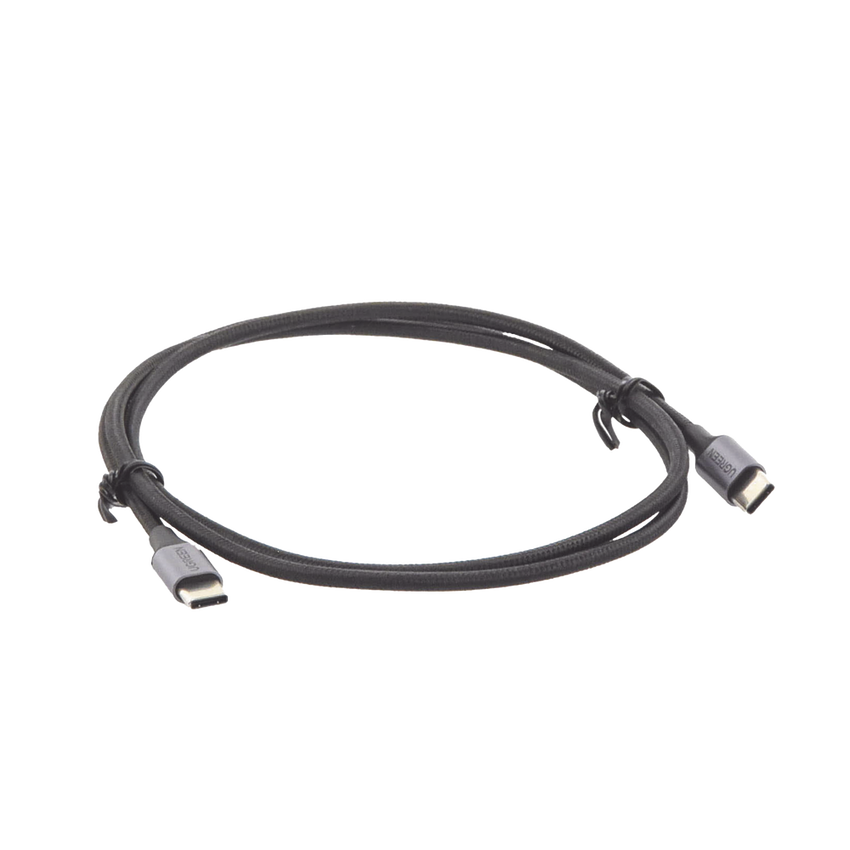 Cable USB-C a USB-C | 1 Metro (3.28 Pies) | Transferencia de Datos de 480 Mbps | Carga Rápida de Hasta 60W | QC 4.0/3.0/2.0 | PD3.0 | FPC | AFC | Protección Integrada | Caja de Aluminio | Nylon Trenzado | Color Negro