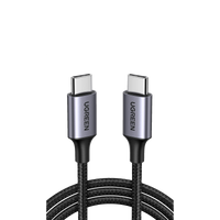 Cable USB-C a USB-C | 2 Metros | Transferencia de datos de 480 Mbps | Carga Rápida de hasta 60W | QC 4.0/3.0/2.0 | PD3.0 | FPC | AFC | Protección Integrada | Caja de Aluminio | Nylon Trenzado | Color Negro.
